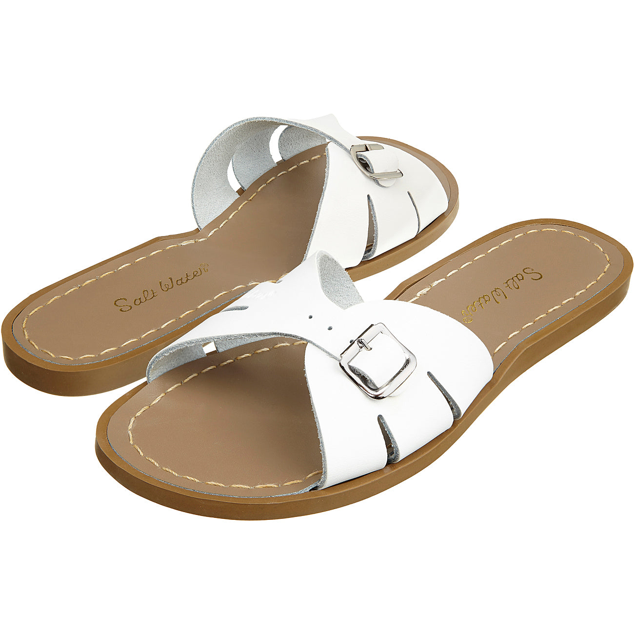 Salt Water Slide Ladies White Salt Water Sandals